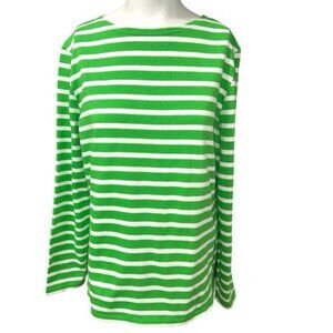 Saint James Women’s Green White Sweater Jumper Pullover Top Size US 12